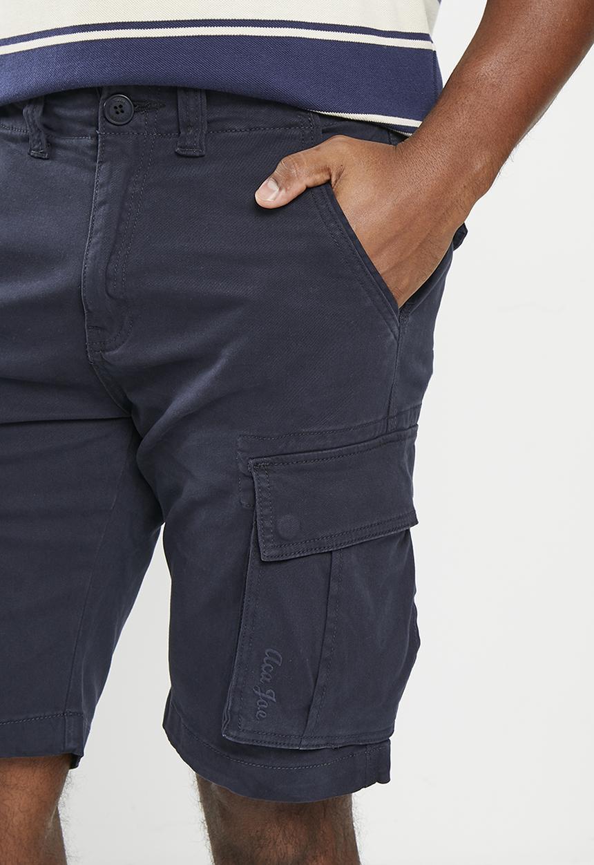 Aca Joe - Mens aca joe pigment dyed canvas cargo short - Ink