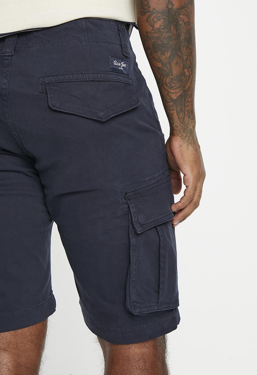 Aca Joe - Mens aca joe pigment dyed canvas cargo short - Ink