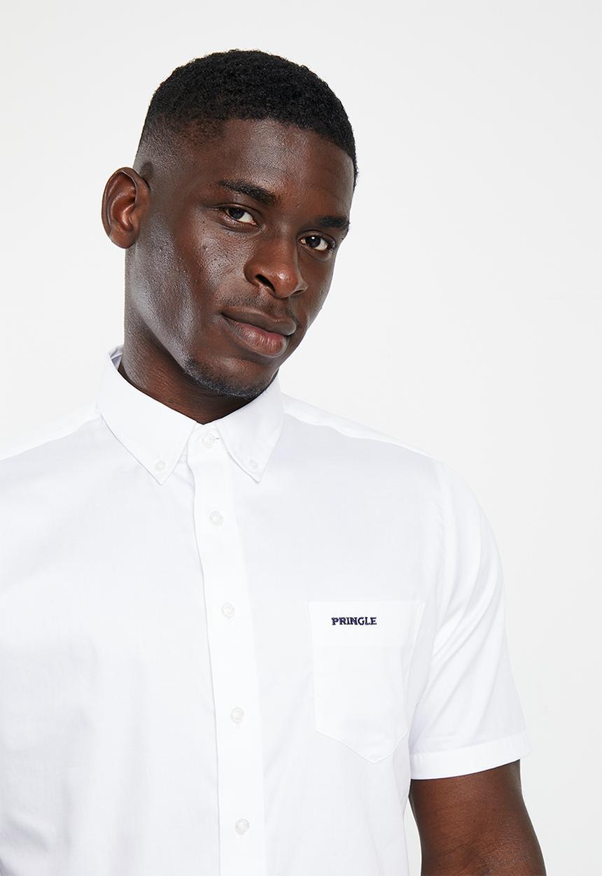 Pringle of Scotland - Pringle ethan short sleeve classic shirt - white