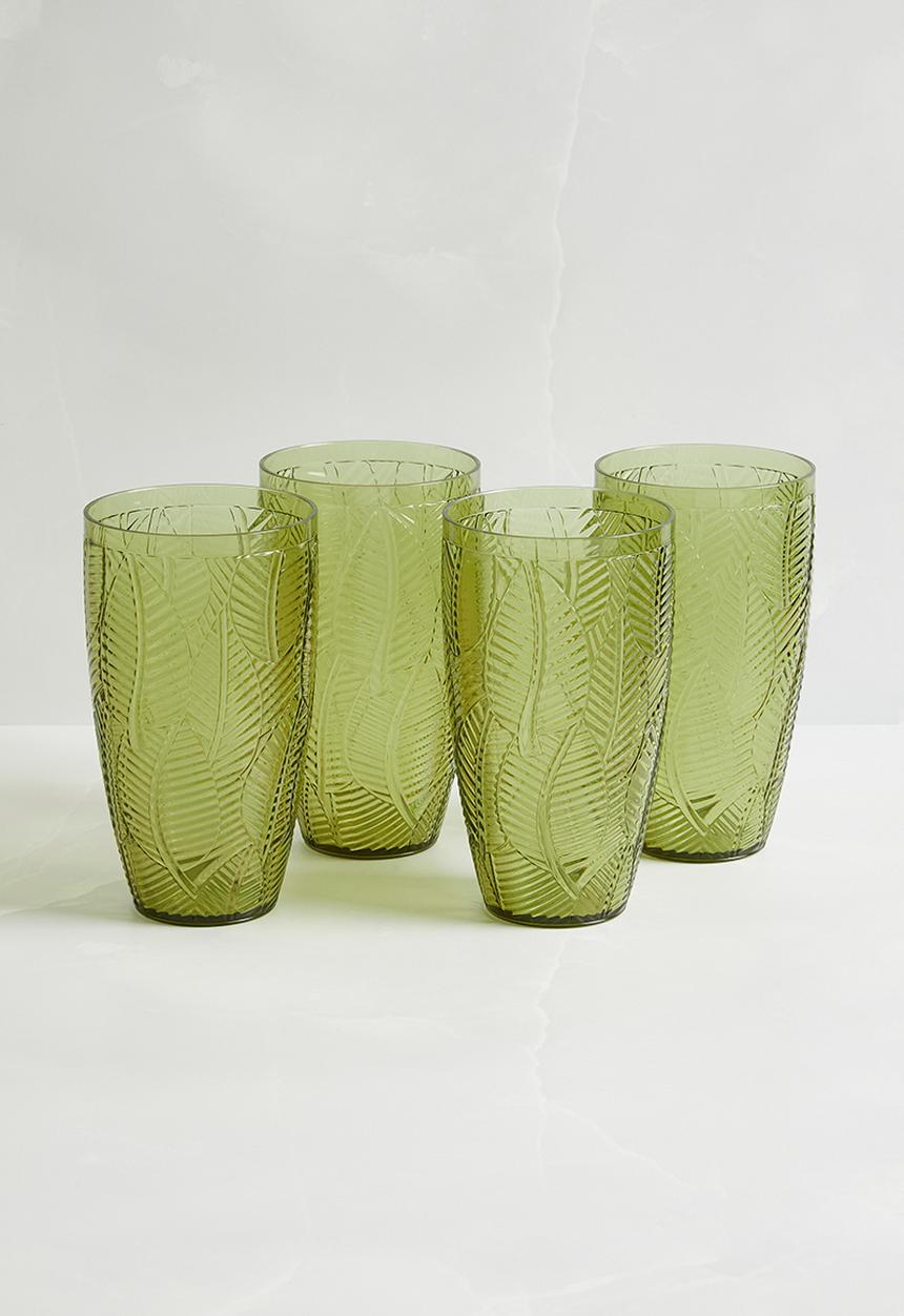 H&S - Luay drinking glass set of 4 - green