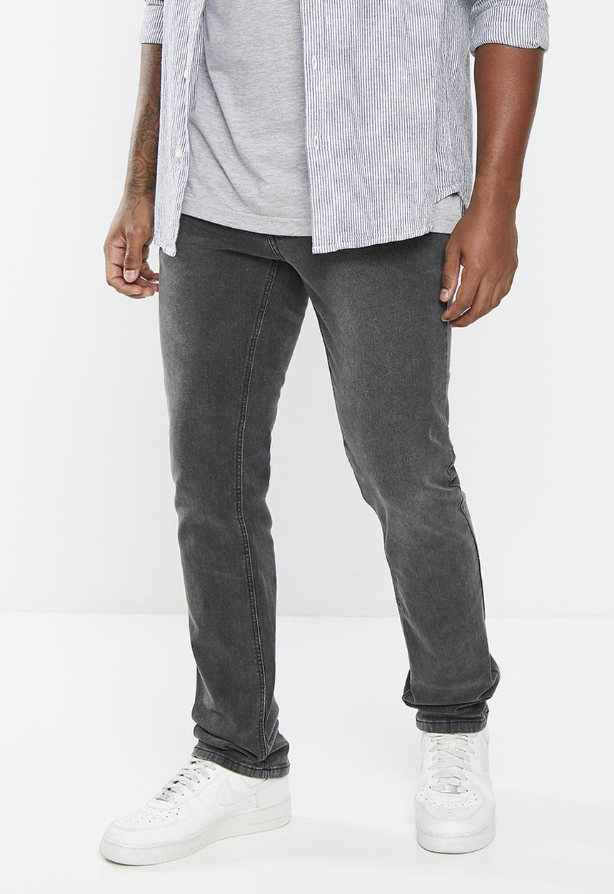 Aca Joe - Mens aca joe stretch denim straight leg jeans - midnight grey