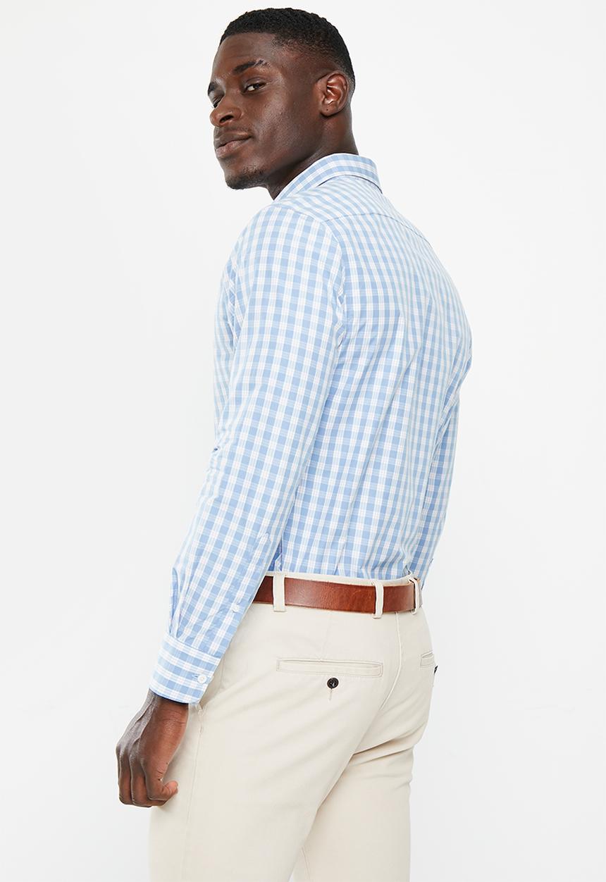Pringle of Scotland - Spencer long sleeve shirt - mid blue