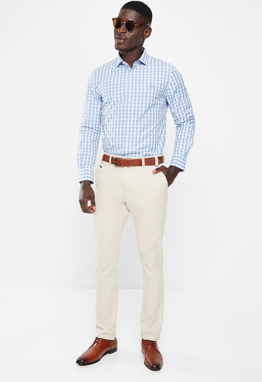 Pringle of Scotland - Spencer long sleeve shirt - mid blue