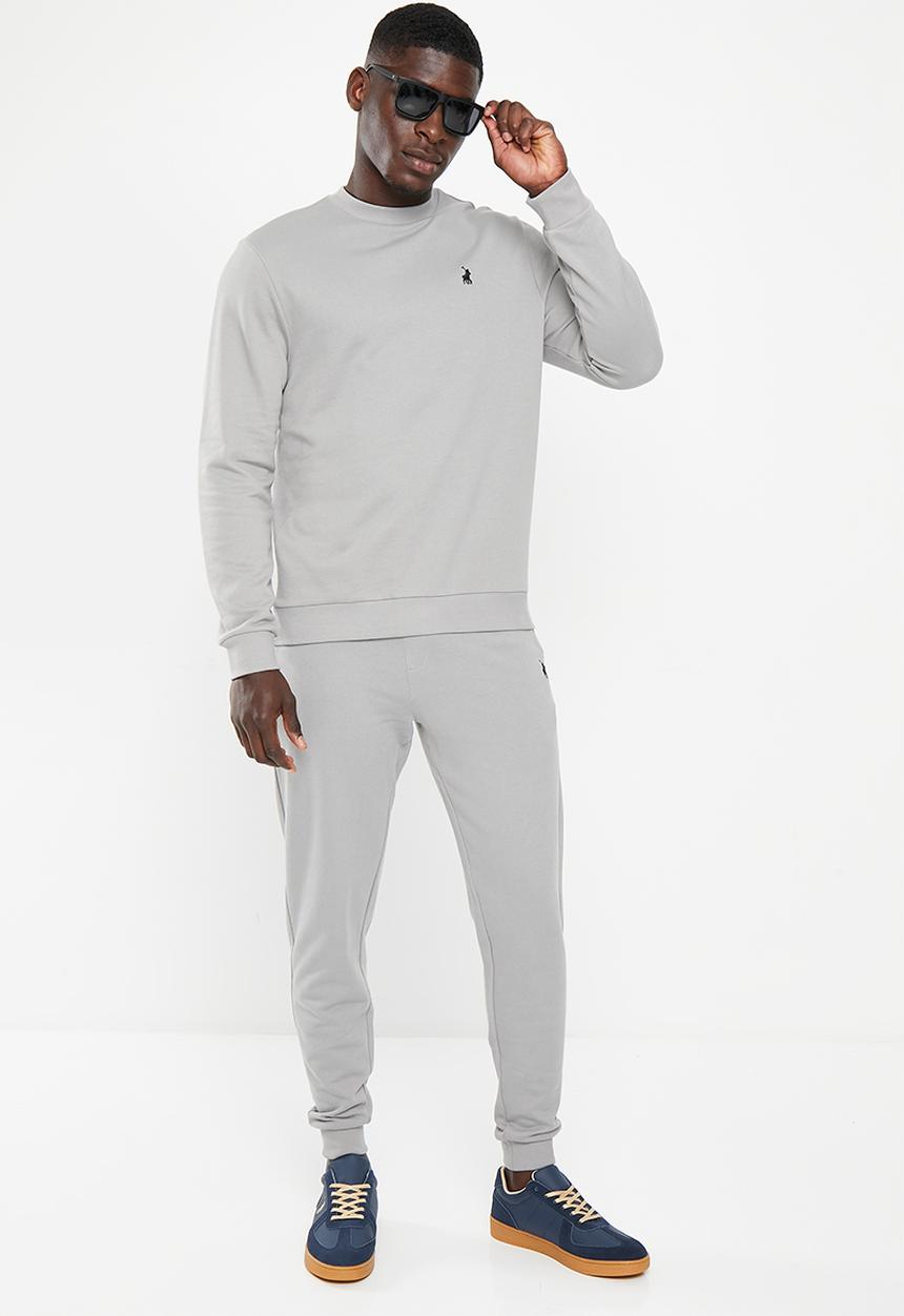 POLO - Mens sport long sleeve sweat top - grey