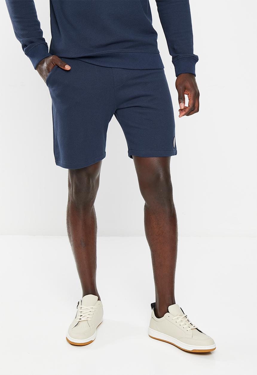 POLO - Men sport pique sweat short - navy