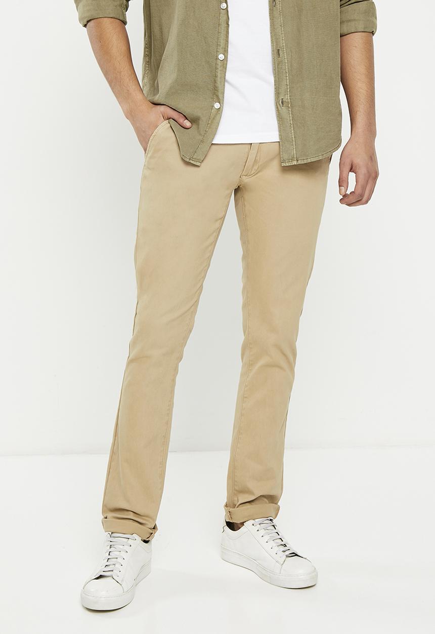 Aca Joe - Mens aca joe flat front chino pants - stone