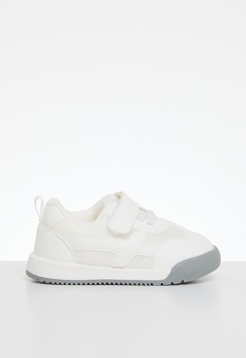 Pop Candy - Baby boys velcro sneaker - white and grey