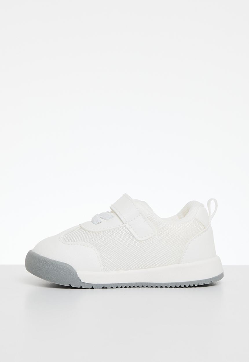 Pop Candy - Baby boys velcro sneaker - white and grey