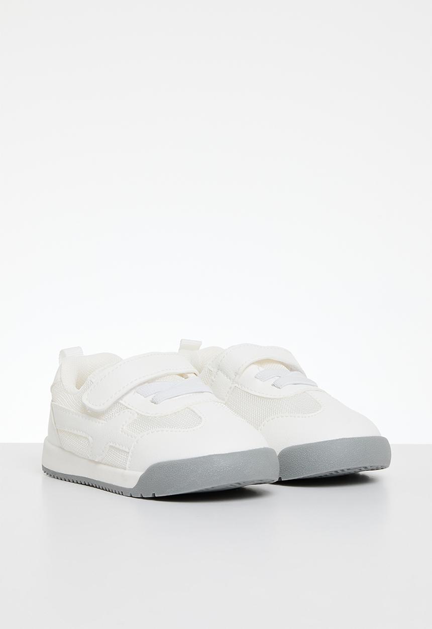 Pop Candy - Baby boys velcro sneaker - white and grey