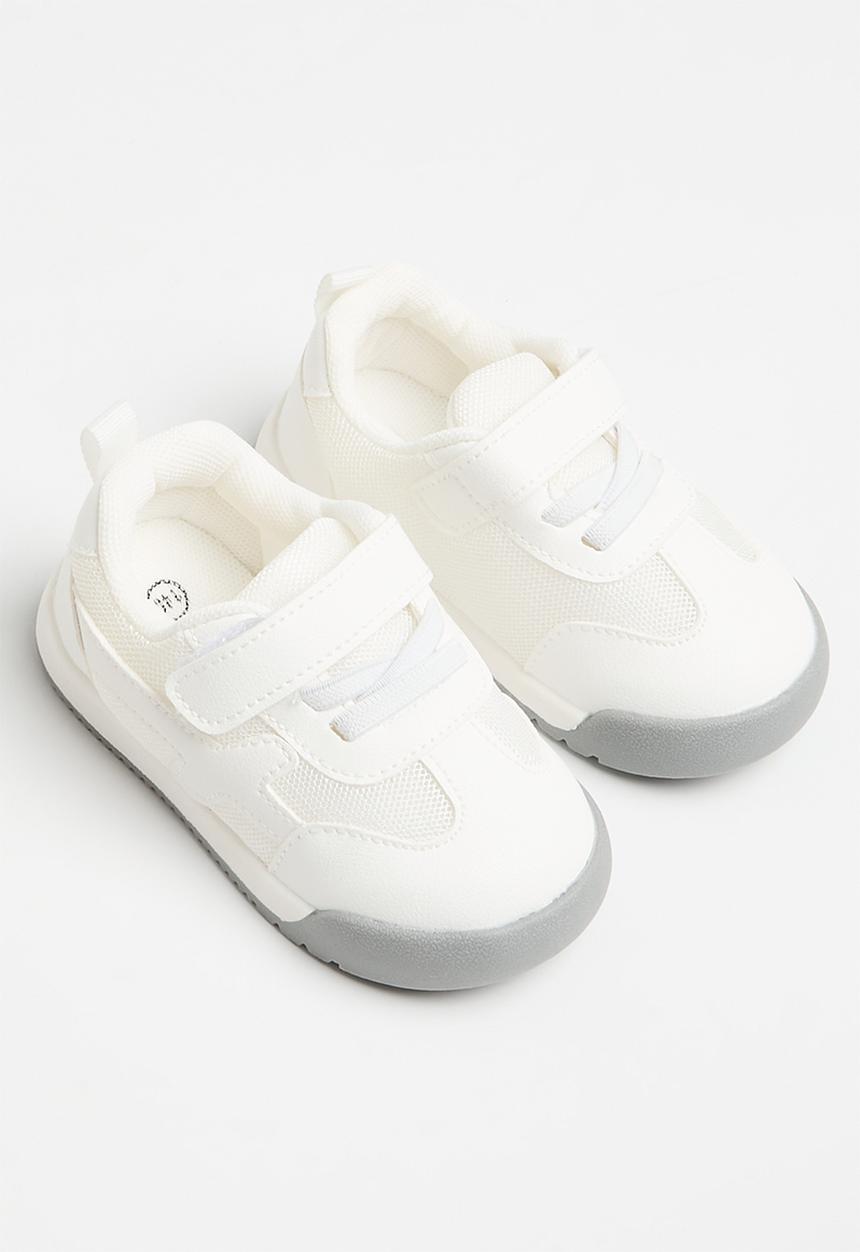 Pop Candy - Baby boys velcro sneaker - white and grey