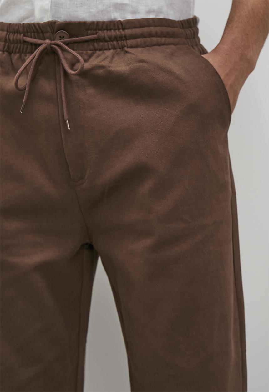 Superbalist - Declan drawcord elasticated chino pant - brown