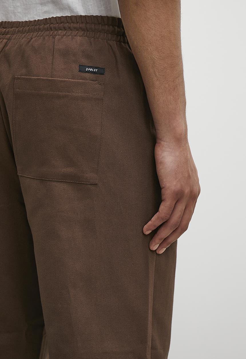 Superbalist - Declan drawcord elasticated chino pant - brown