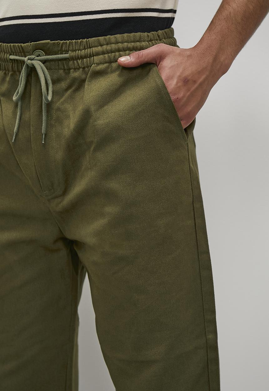 Superbalist - Declan drawcord elasticated chino pant - khaki