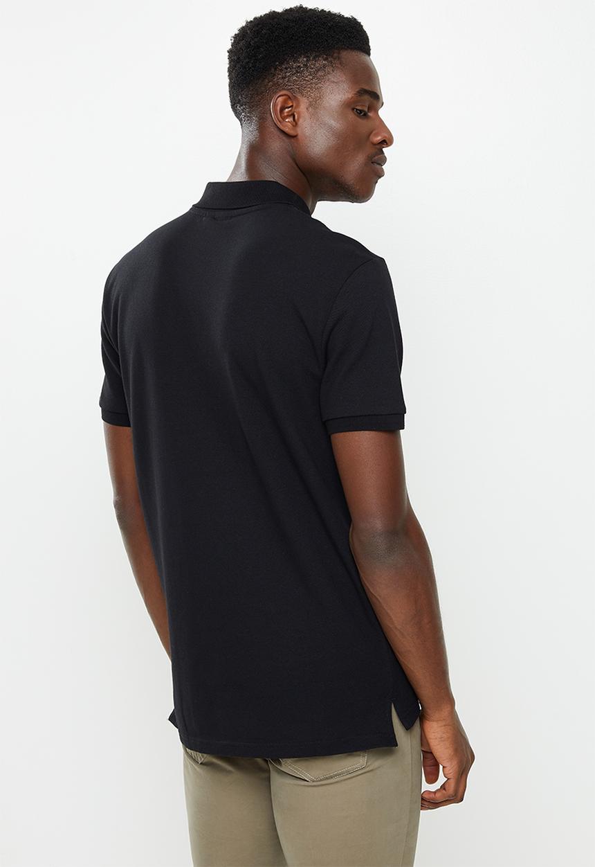 POLO - Mens stretch pique short sleeve golfer - black