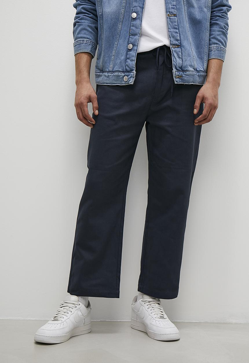 Superbalist - Declan drawcord elasticated chino pant - navy