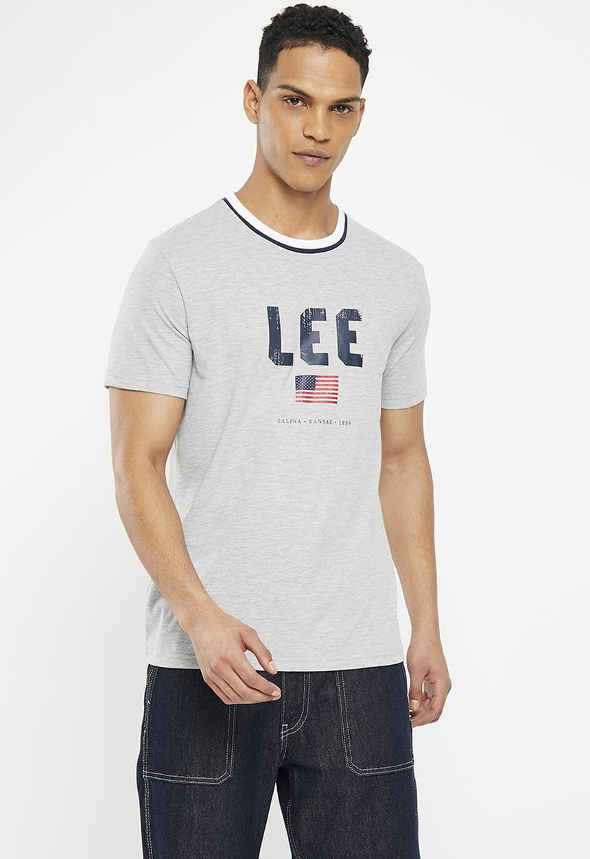 Lee  - Flag club t - grey melange