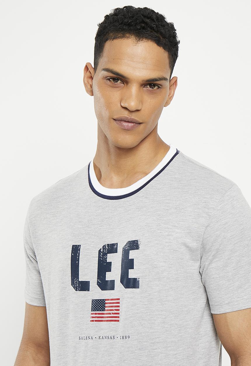 Lee  - Flag club t - grey melange