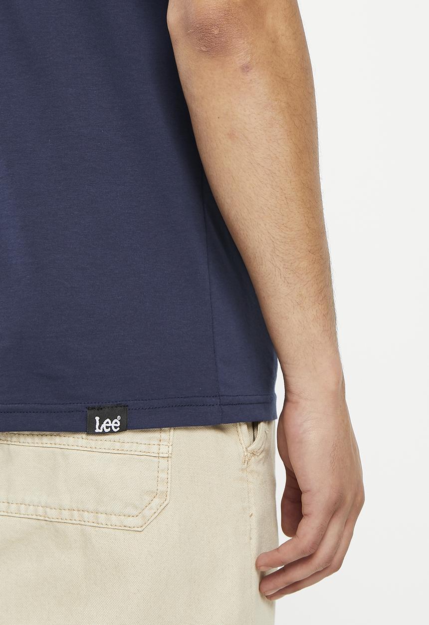 Lee  - Fits em all box print t - navy