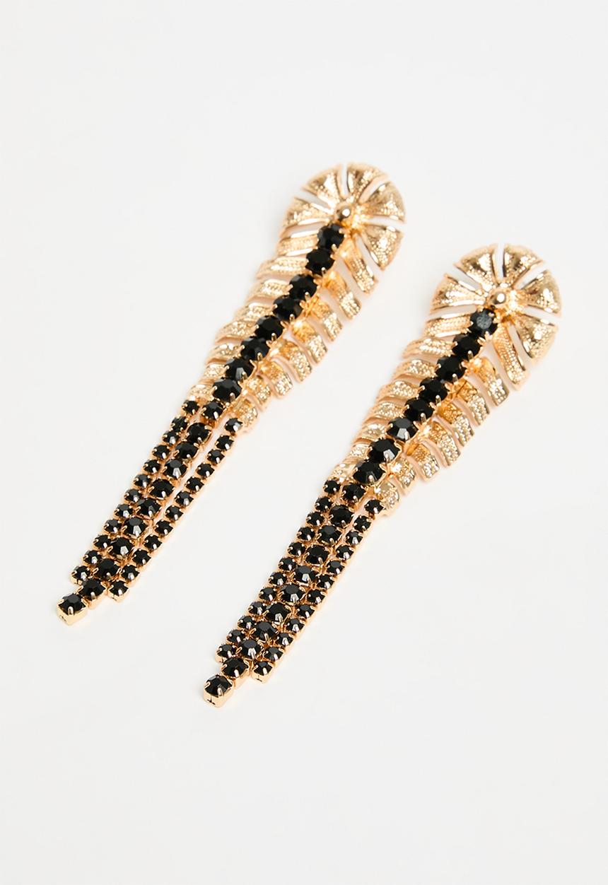 Superbalist - Lena statement earrings - black & gold