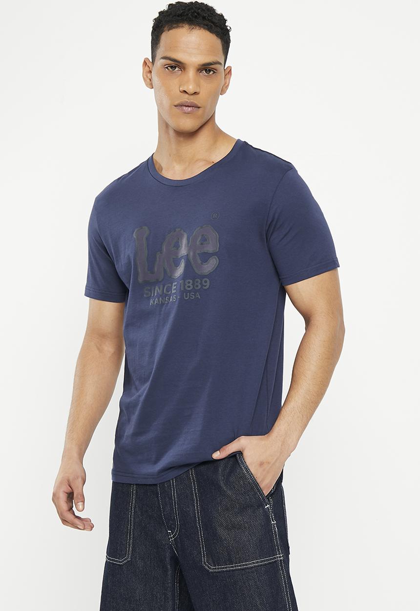 Lee  - Gel outline logo t - dark navy