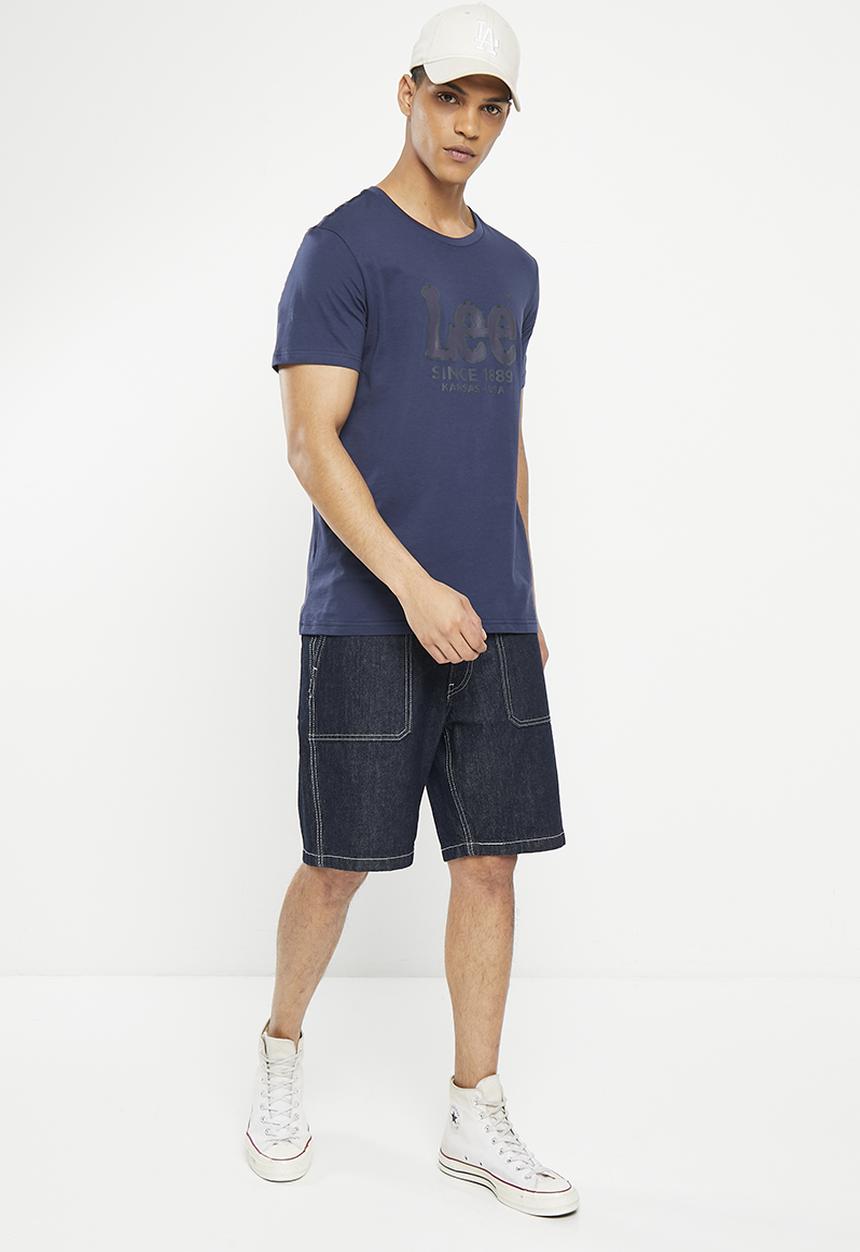 Lee  - Gel outline logo t - dark navy