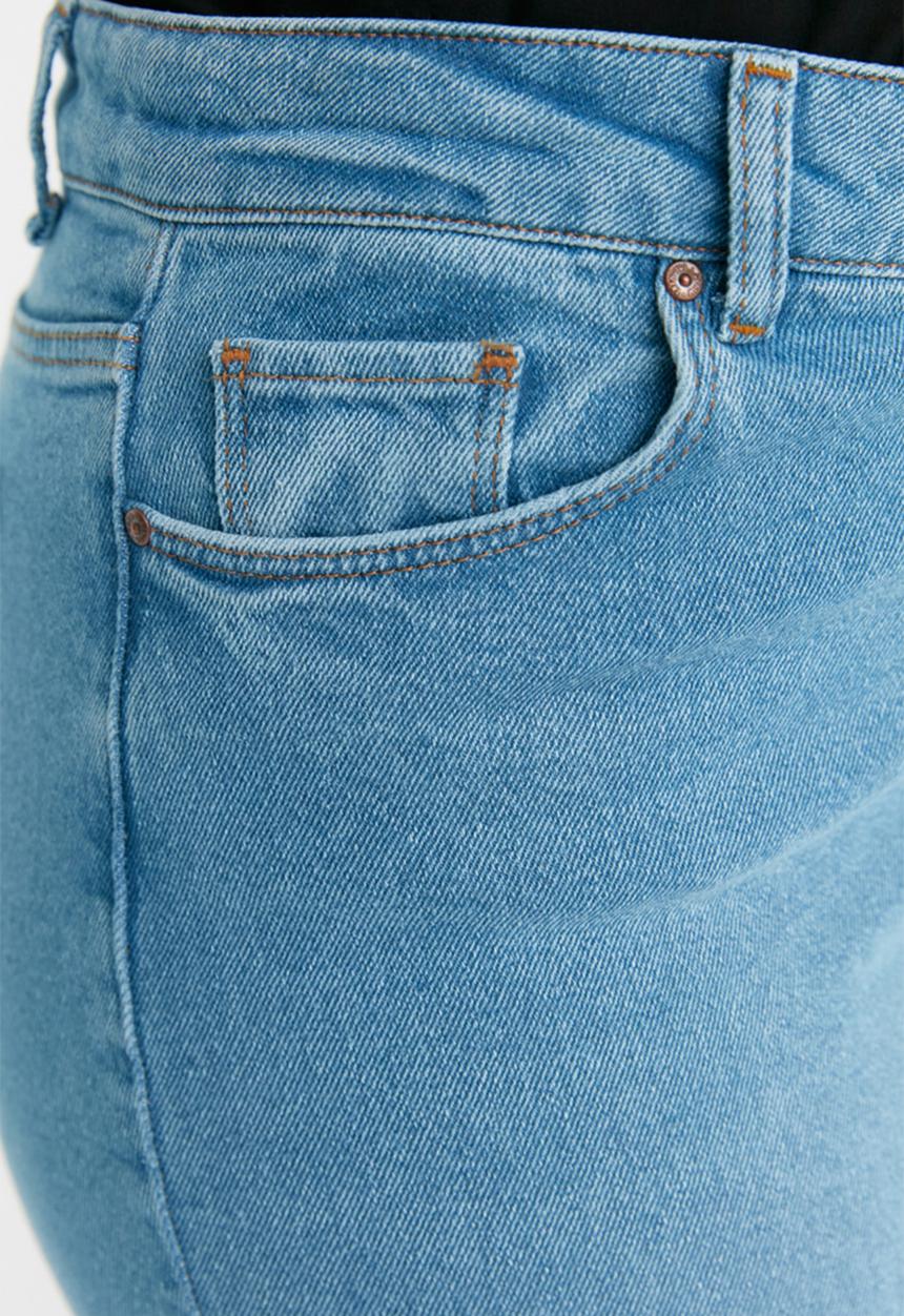 Trendyol - Plus high rise ripped jeans - blue