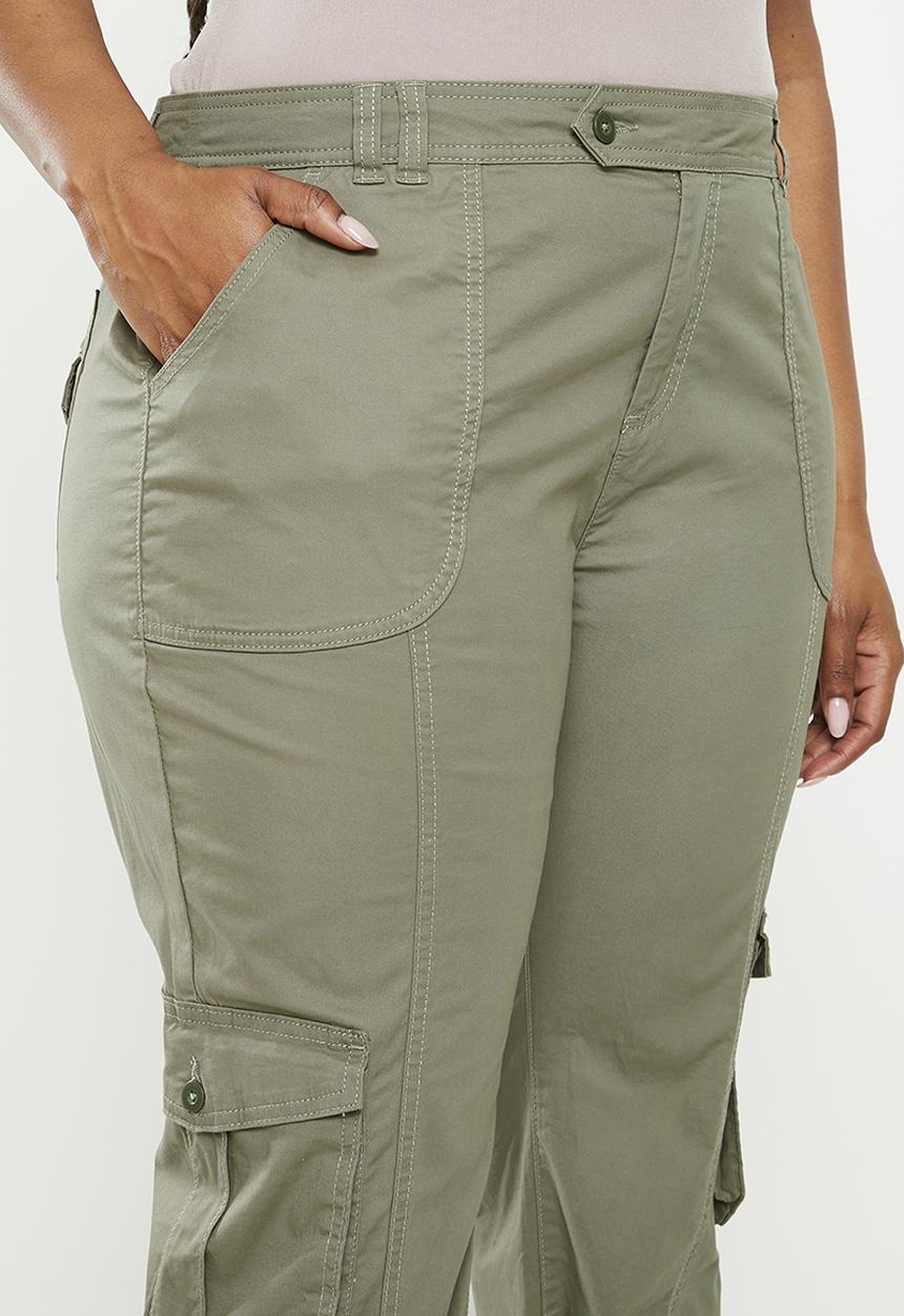 Cotton On - plus bootleg cargo pant - woodland
