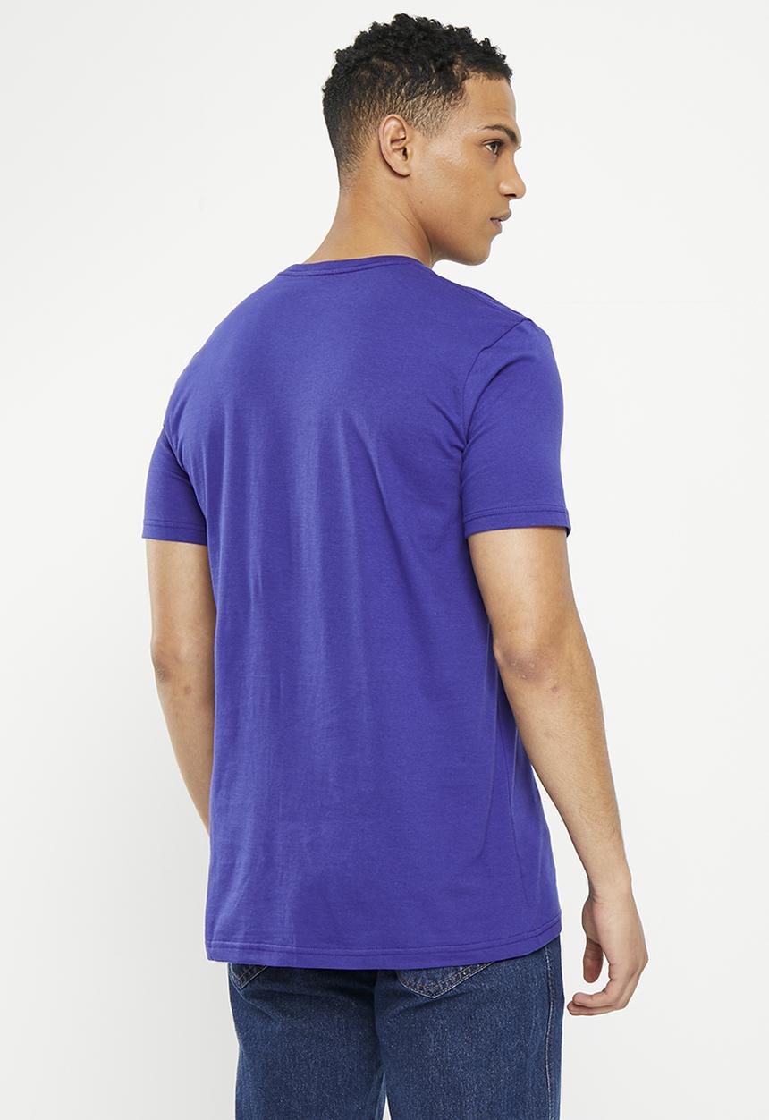 Wrangler - Textured classic logo tee - ibiza blue
