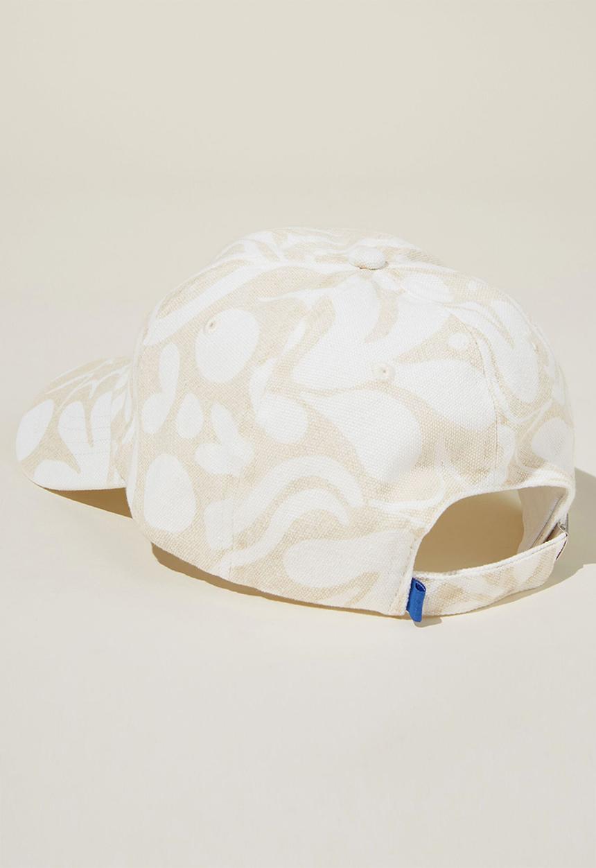 Rubi - Classic dad cap - coral reef yardage/ecru