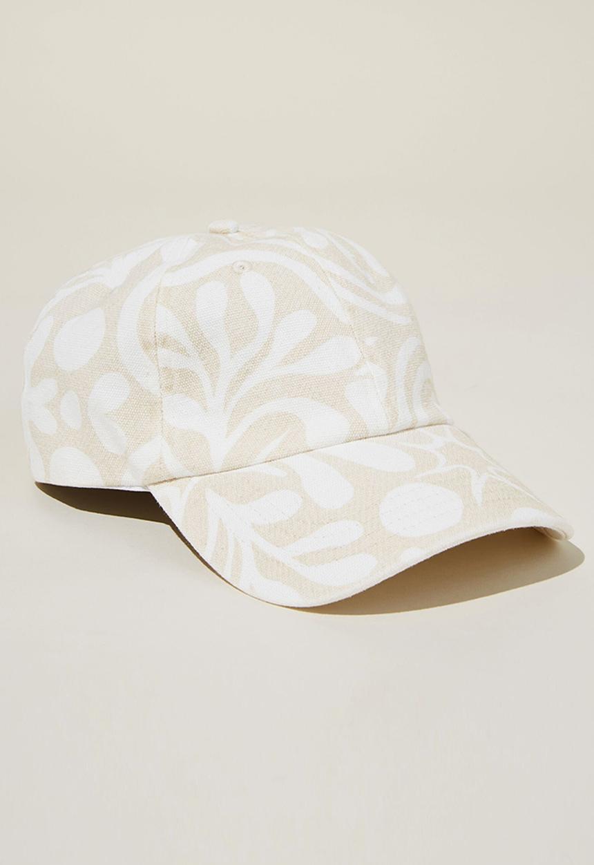 Rubi - Classic dad cap - coral reef yardage/ecru