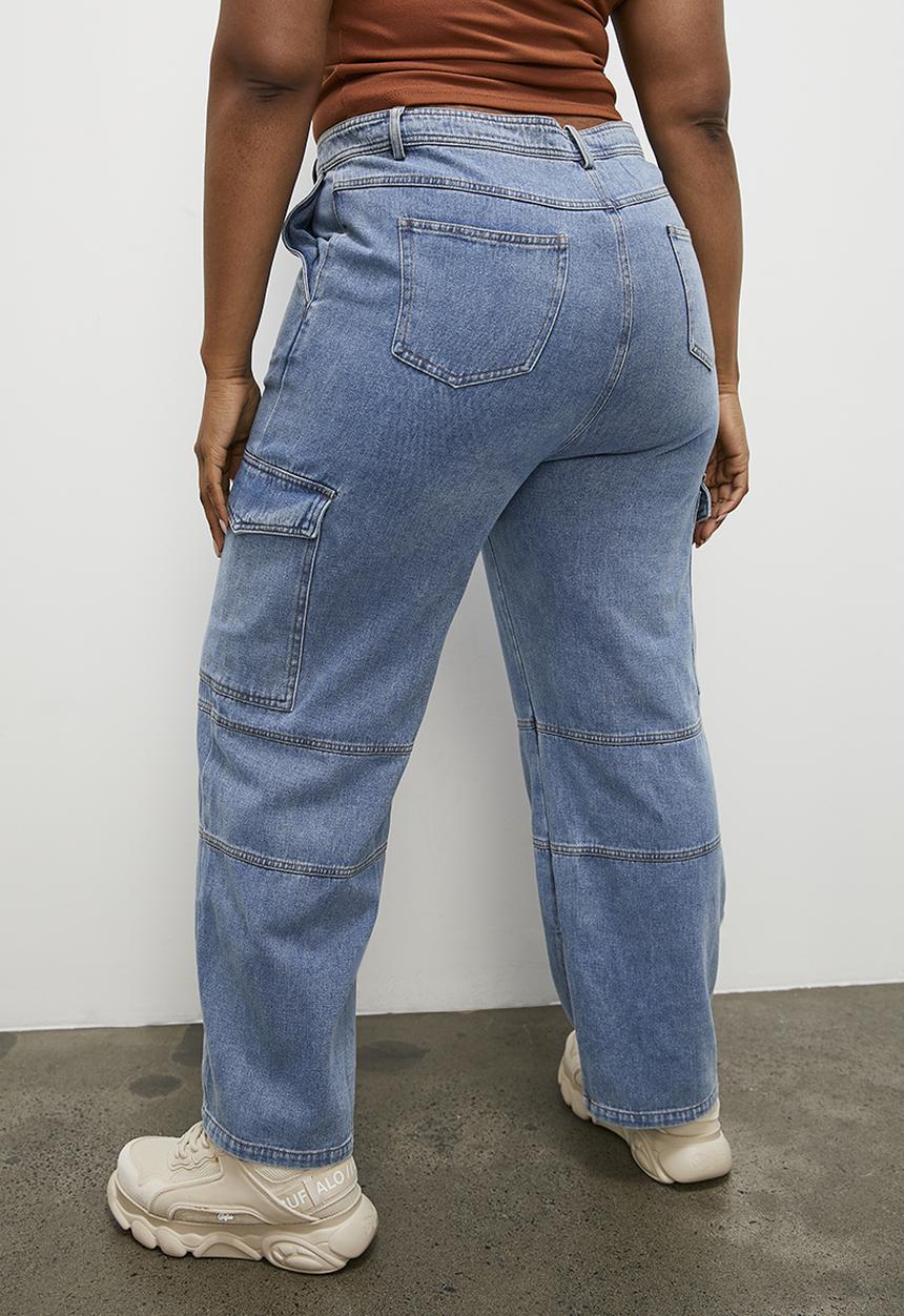 Blake - Low rise denim cargo - blue1