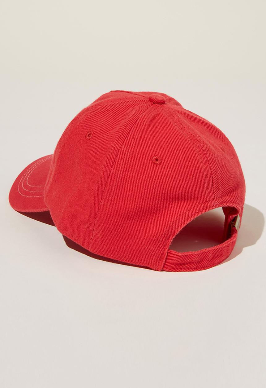 Rubi - Classic dad cap - stitched flower/sunset coral