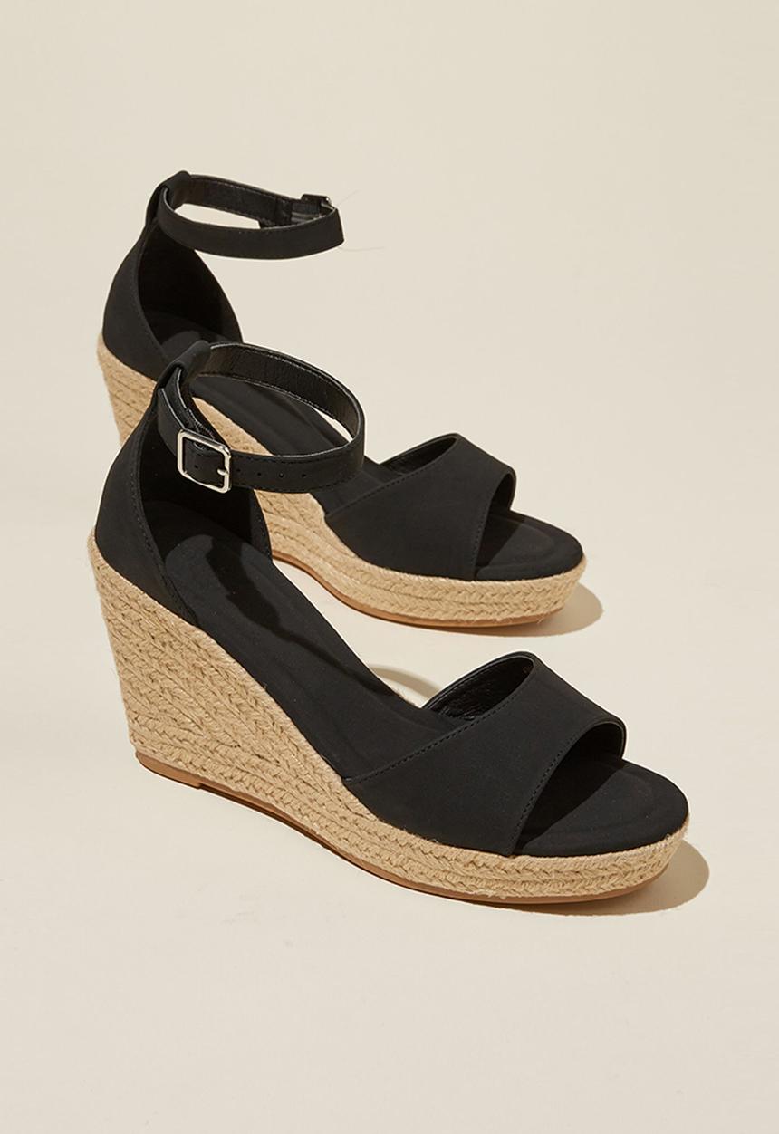 Cotton On - Luna single vamp espadrille heel - black
