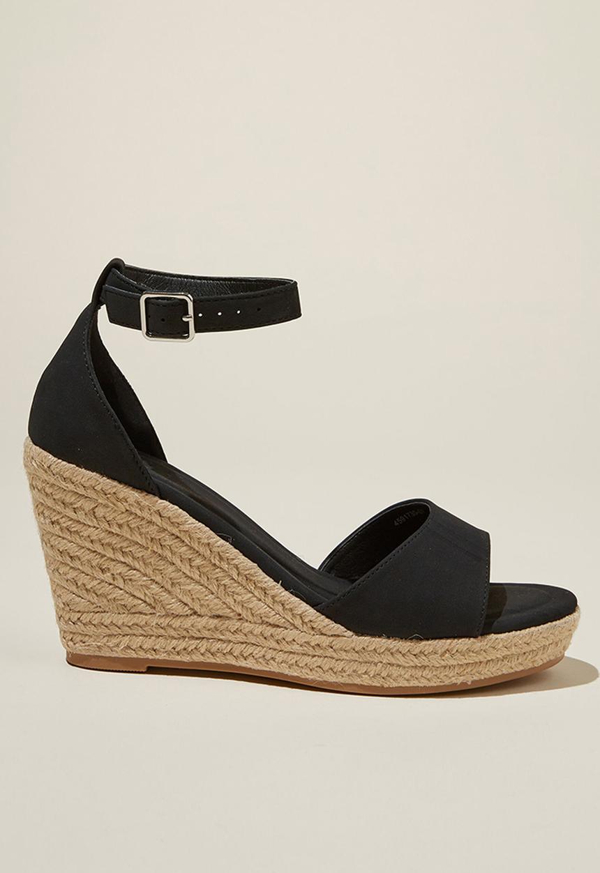 Cotton On - Luna single vamp espadrille heel - black