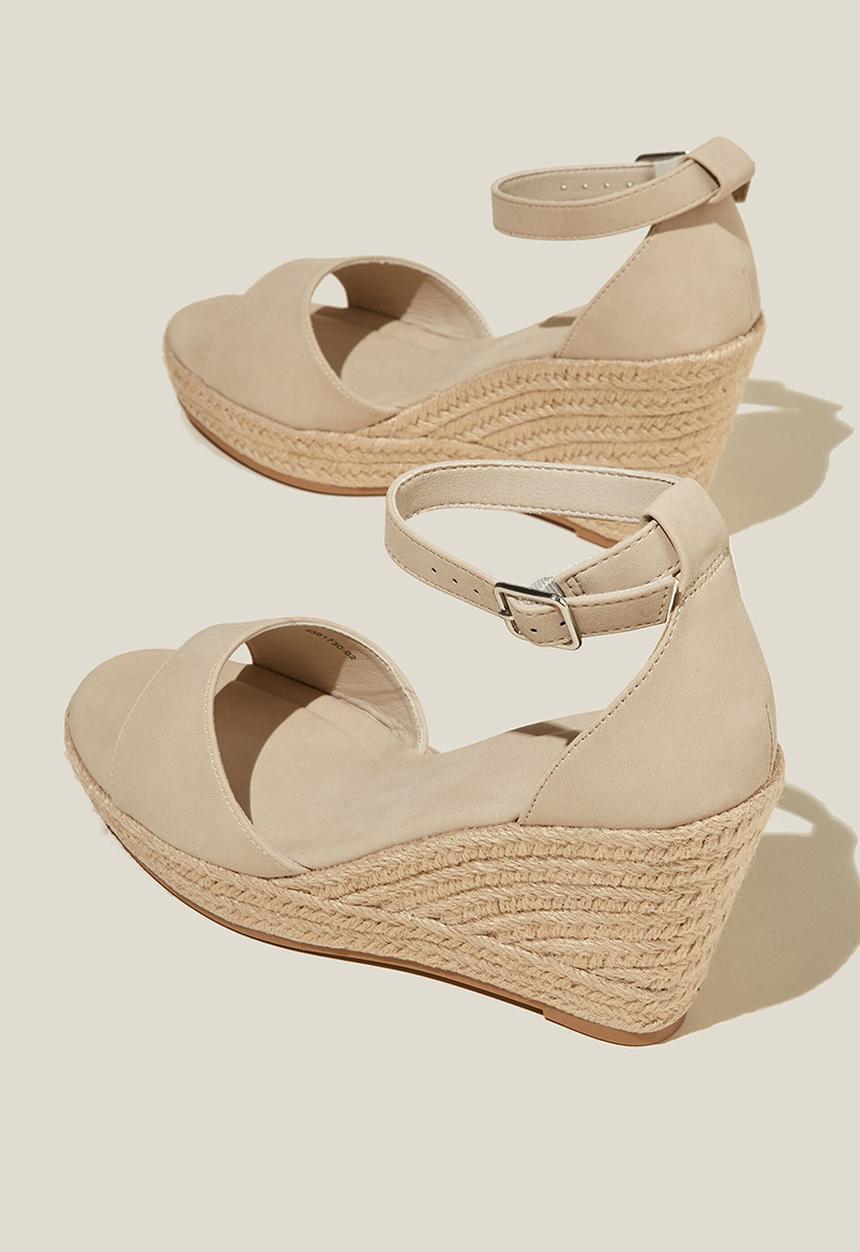 Cotton On - Luna single vamp espadrille heel - bone