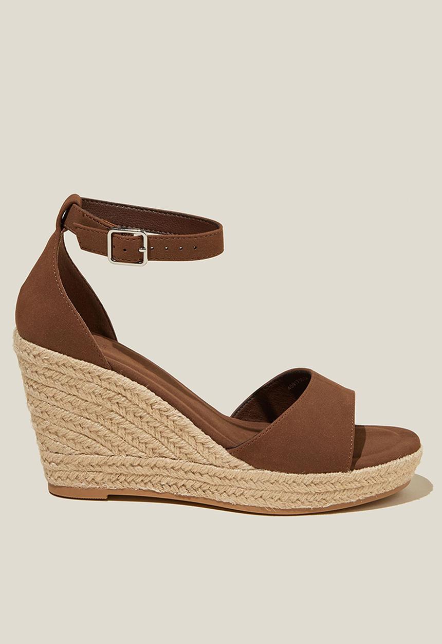 Cotton On - Luna single vamp espadrille heel - dark oak