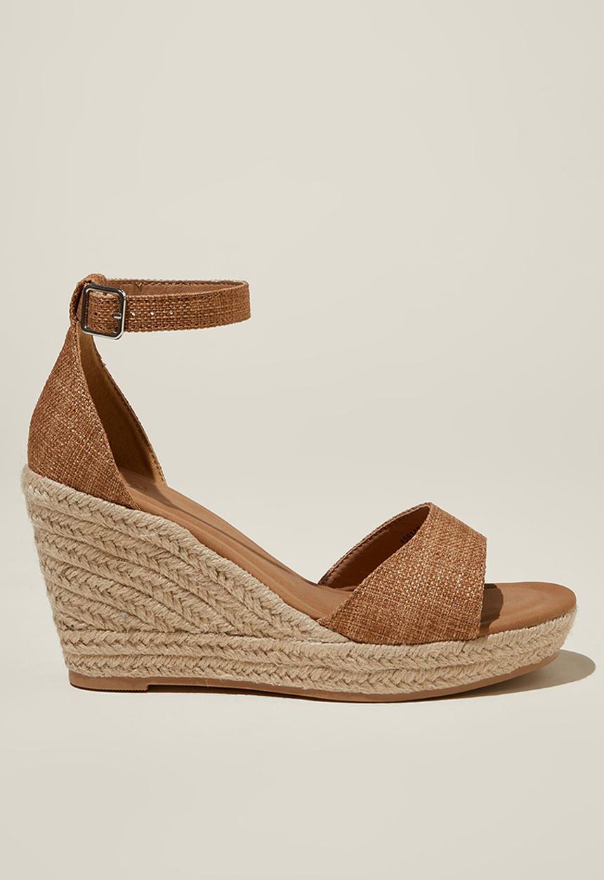 Cotton On - Luna single vamp espadrille heel - natural linen