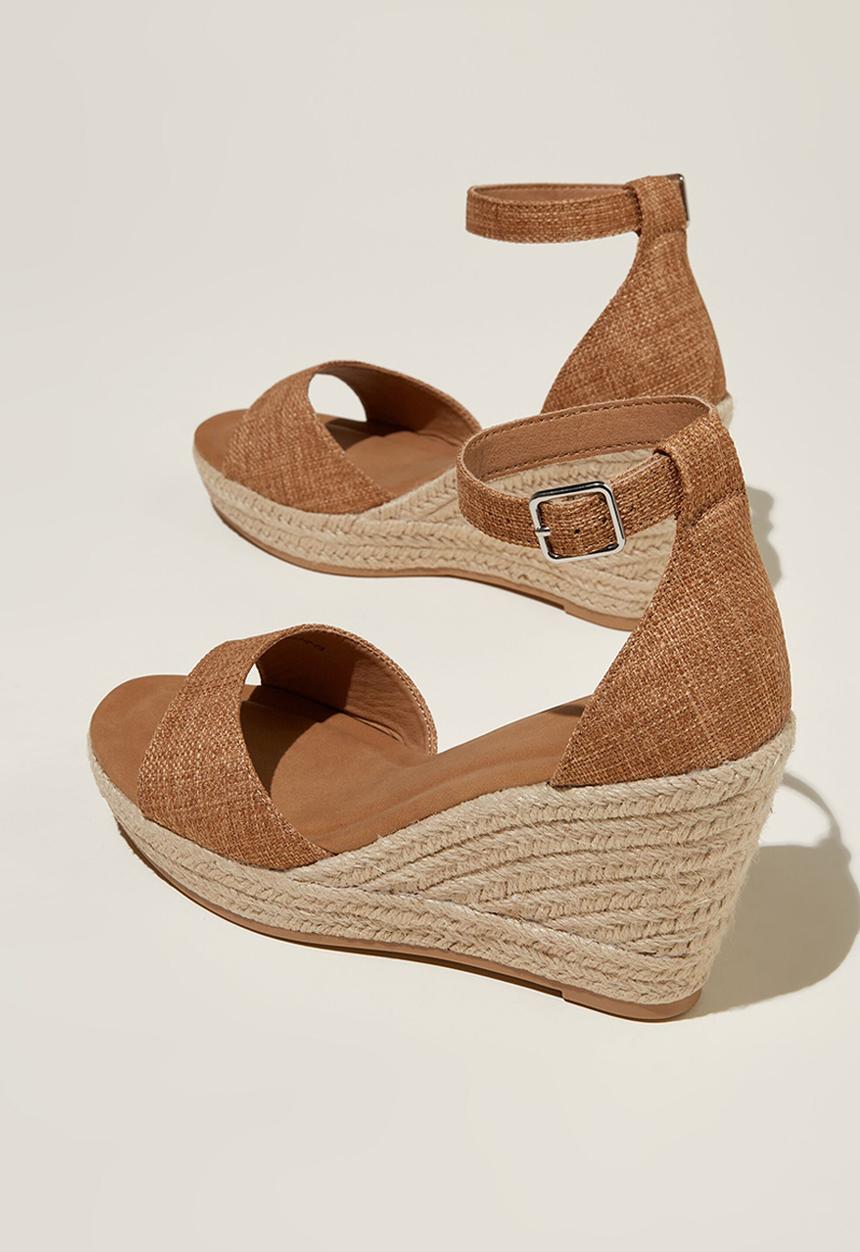 Cotton On - Luna single vamp espadrille heel - natural linen