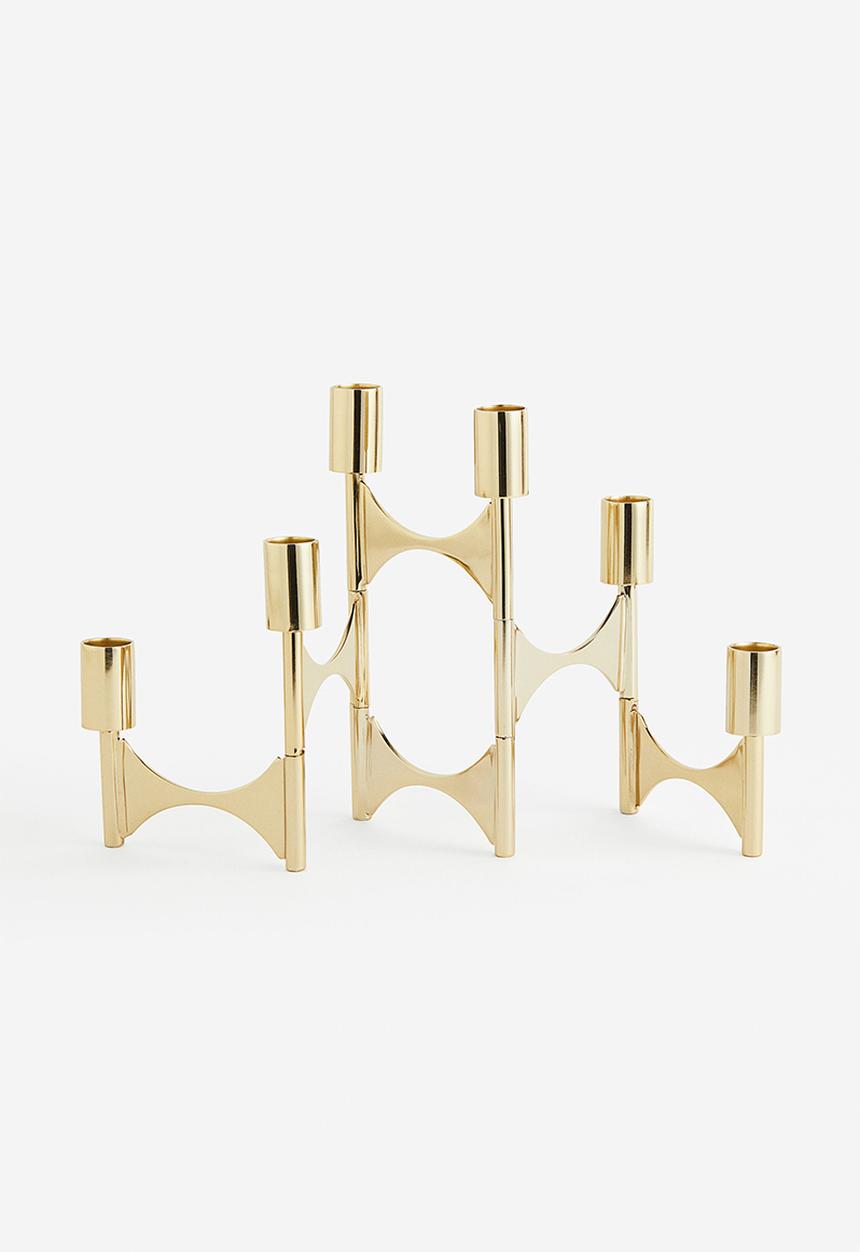 H&M - Metal candle holder - gold-coloured 