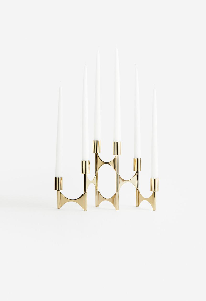 H&M - Metal candle holder - gold-coloured 