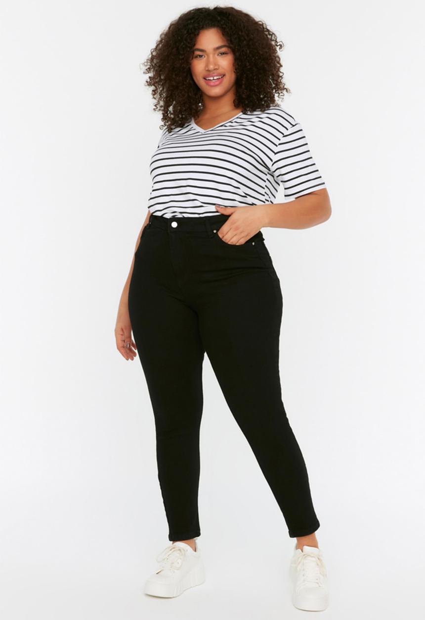 Trendyol - Plus skinny high rise jean - black