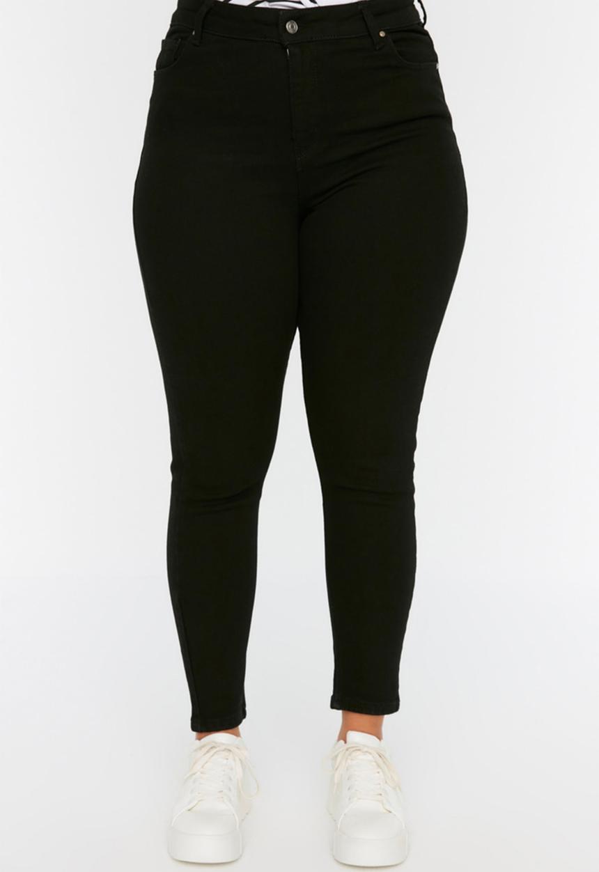 Trendyol - Plus skinny high rise jean - black