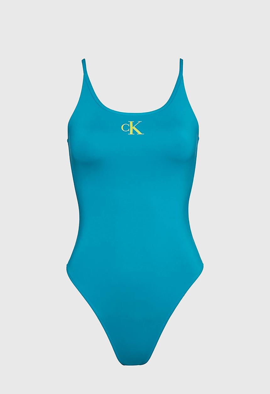 Calvin Klein - Scoop back one piece - clear turquoise