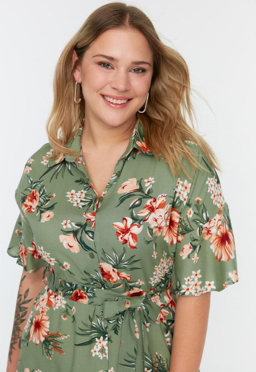 Trendyol - Plus floral maxi dress - multi