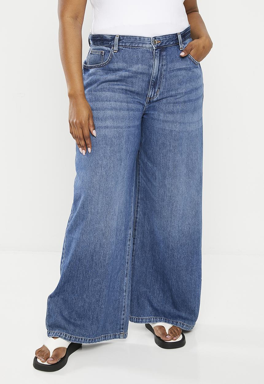 Cotton On - Plus super wide leg jean - shore blue