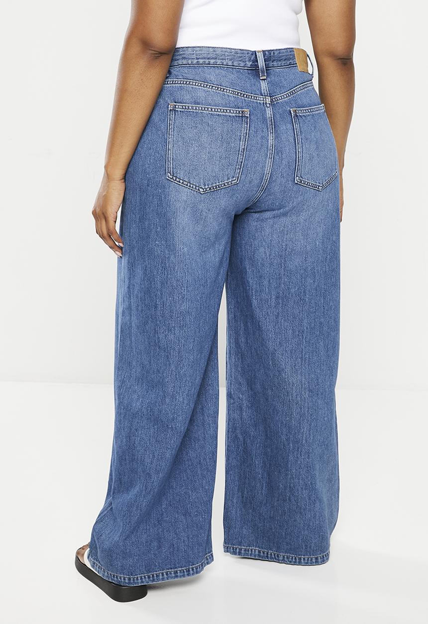 Cotton On - Plus super wide leg jean - shore blue