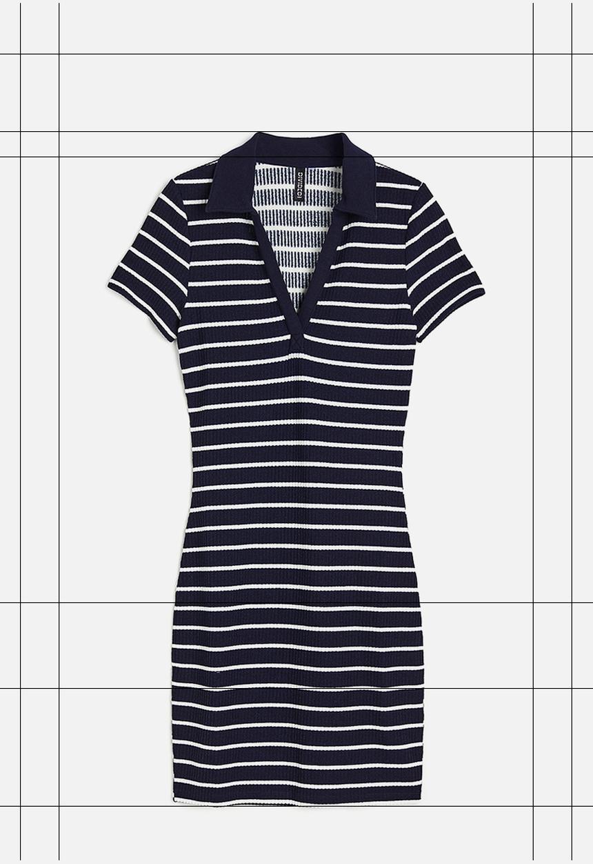 H&M - Collared jersey dress - blue