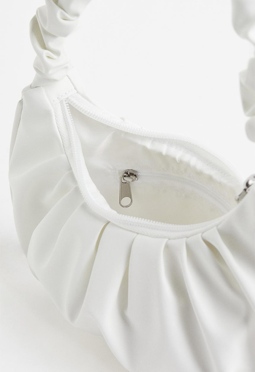 H&M - Pleated handbag - white