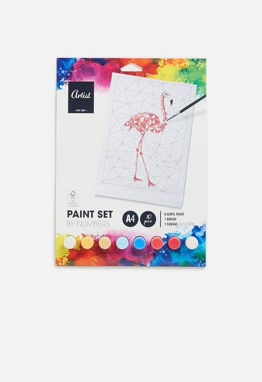 H&S - Paint set - paint by numbers - flamingo