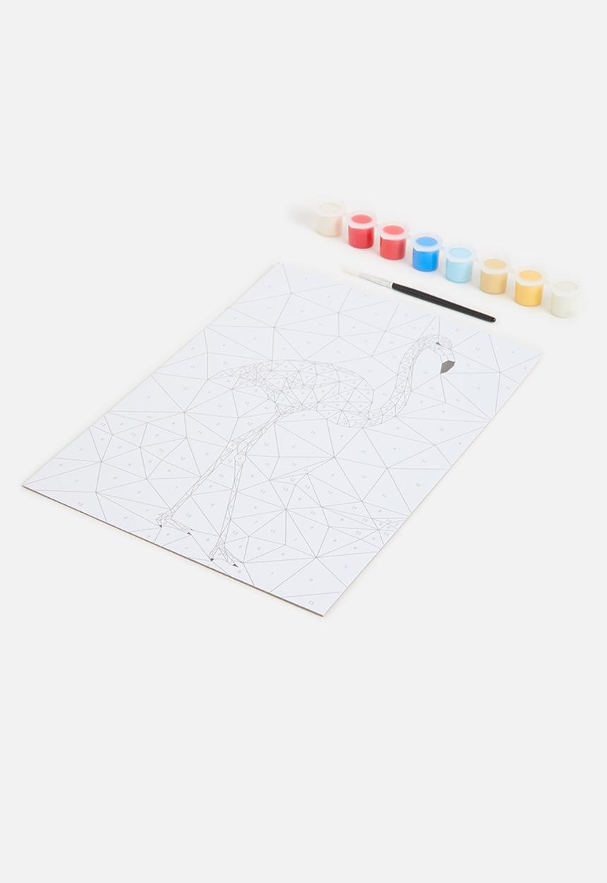 H&S - Paint set - paint by numbers - flamingo
